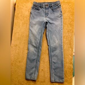 Previously owned denim and company high-rise slim straight leg denim jeans